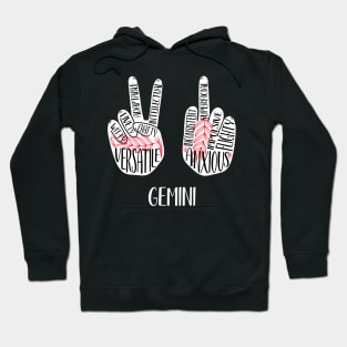 Gemini, Zodiac, June Birthday, Yin Yang, Peace Sign, Middle Finger Hoodie